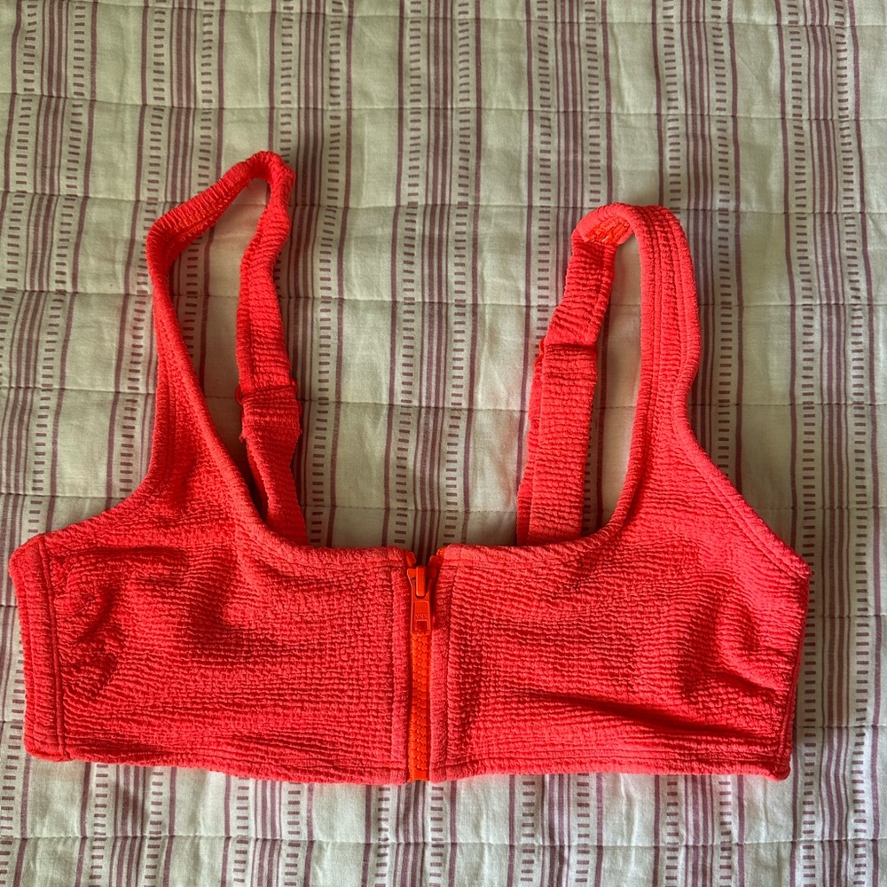 coral red swimsuit top